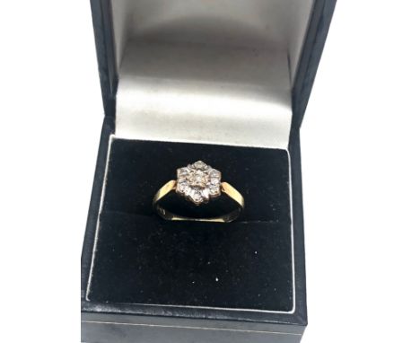 9ct gold vintage diamond cluster ring (2.3g) 