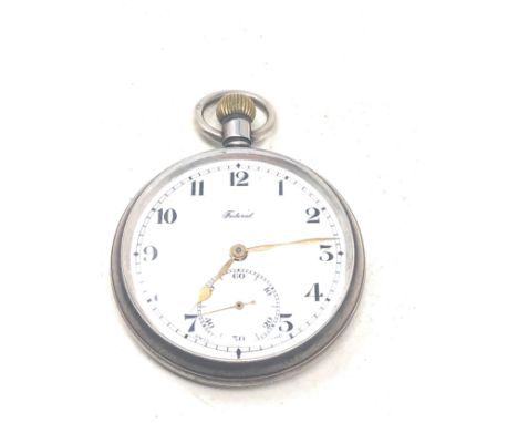 Antique Federal silver open face pocket watch the watch is ticking 