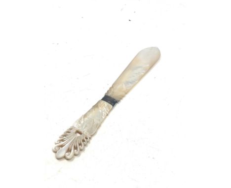Antique mother of pearl silver mounted letter opener 