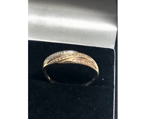 9ct gold vintage diamond ring (1.6g) 