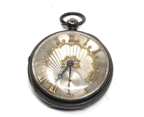 Antique silver fusee pocket watch with silver dial by g.asher sunderland the watch is not ticking missing second hand 