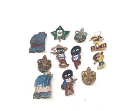 selection of vintage enamel badges 