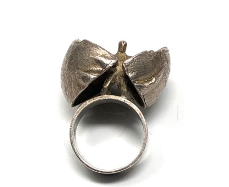 Fine rare Sterling Silver Modernist "Ikaros" Ring Björn Weckström Lapponia, Finland, 1969 