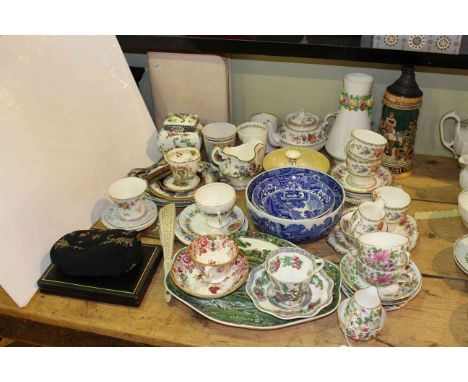 China tea wares, Copeland Spode Italian bowls, tea knives, etc