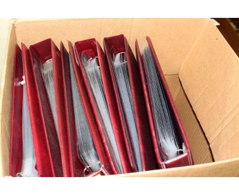 Six Royal Mail first day cover albums each with seventeen double sided pocket leaves