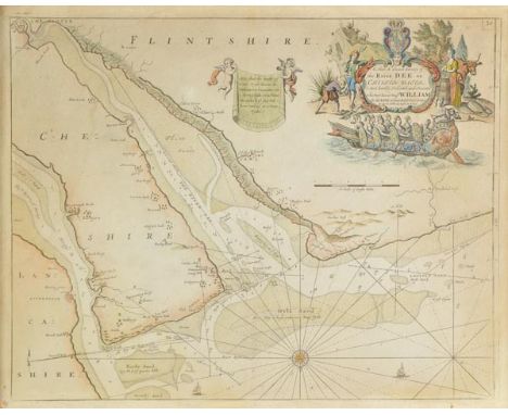 *Sea chart. Collins (Captain Grenville), A New and Exact Survey of the River Dee or Chester - Water..., circa 1730, hand colo