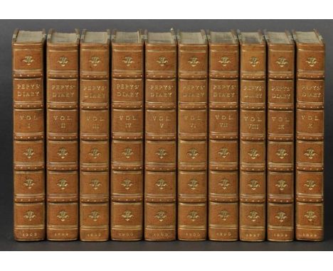 Pepys (Samuel). The Diary of Samuel Pepys... , Edited with Additions by Henry B. Wheatley, 10 volumes including Supplement, r
