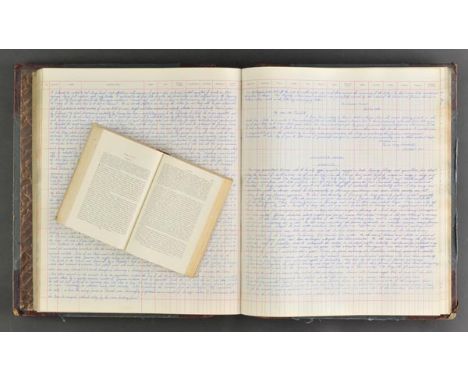 Churchill (Winston Spencer, 1874-1965). The Second World War, 6 volumes written out in manuscript longhand into 2 large day b