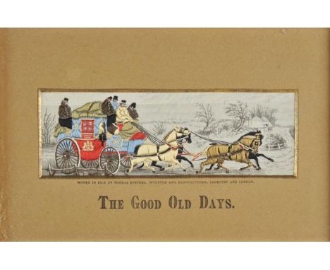 *Stevengraphs. A collection of six embroidered Stevengraphs, late 19th/early 20th century, embroidered sporting scenes includ