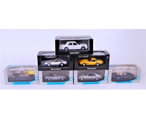 Minichamps 1/43rd scale boxed diecast group, 7 examples to include Bentley Arnage T 2003, Mercedes Benz 600 SEC, Mercedes Ben