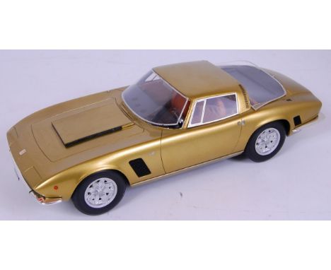 Bos Model, 1/18th scale resin model of a ISO Grifo 7 litre, finished in metallic gold, limited edition 1 of 1000, needs repai