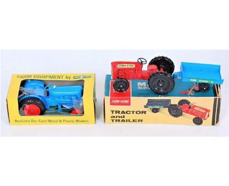 Lone Star Roadmasters major series, Farm King tractor and trailer, no defects notices, box missing one end flap plus Crescent