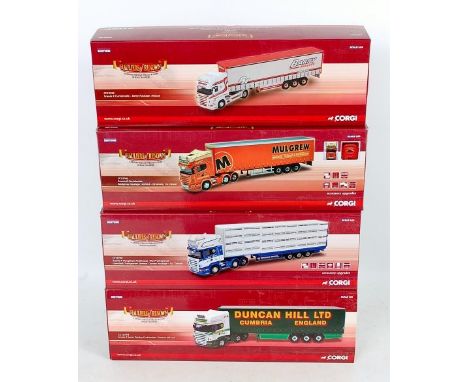 Four boxed as issued Corgi Hauliers of Renown 1/50th scale diecast vehicles, mixed regions and liveries included, ref Nos. CC