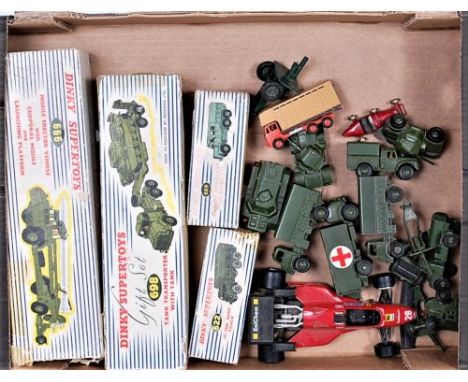 Collection of mixed loose and boxed Dinky Toys and Other diecast, mainly military related, to include No.626 Military Ambulan