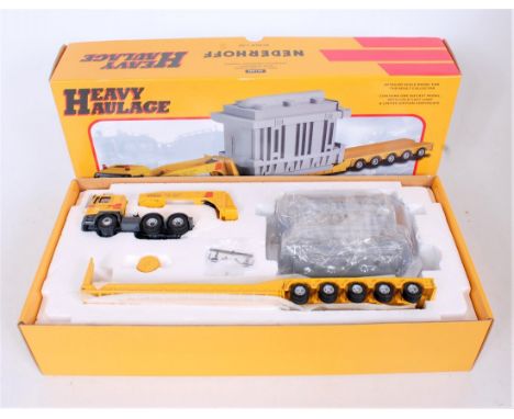 Corgi Heavy Haulage 1/50th scale diecast group, 2 boxed examples to include CC13427 MAN TGA Nooteboom Low Loader with JCB 456