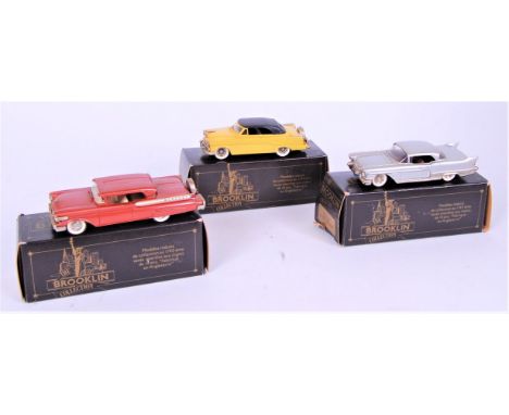 Brooklin Models 1/43rd scale White Metal Group, 3 boxed examples, to include BRK30 1954 Dodge Royal 500 Convertible, BRK28 19