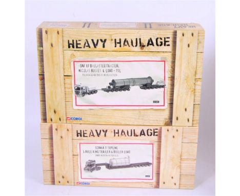 Corgi Heavy Haulage 1/50th scale boxed set group, 2 examples, to include CC12810 "Sandy Kydd Transport Ltd" Scania T Topline 