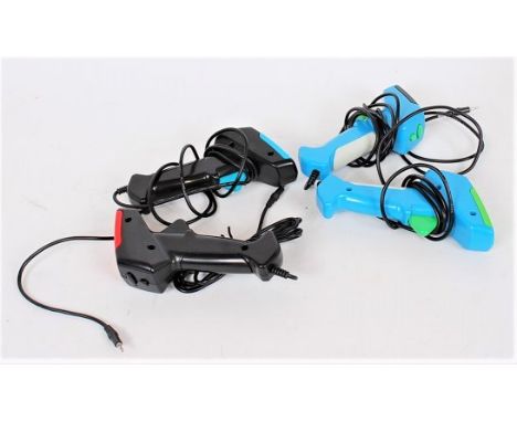 4 various pre-production Scalextric Sport Digital Throttles, un-released examples, 2 finished in light blue the other 2 black