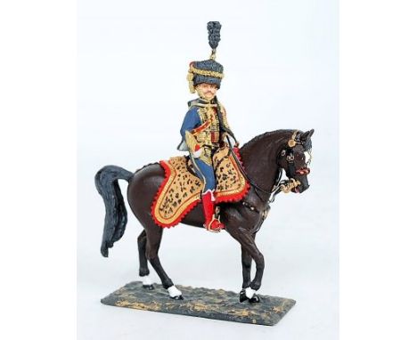 JV Rakov, 1:32 scale whitemetal mounted Hussar, fine detail hand painted model (NM)