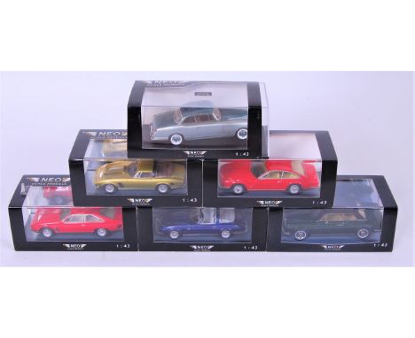 Neo Scale Models 1/43rd scale Boxed Diecast Group, 6 examples, to include Iso Rivolta Lele, Monteverdi 375L, ISO Grifo IR8 Ta