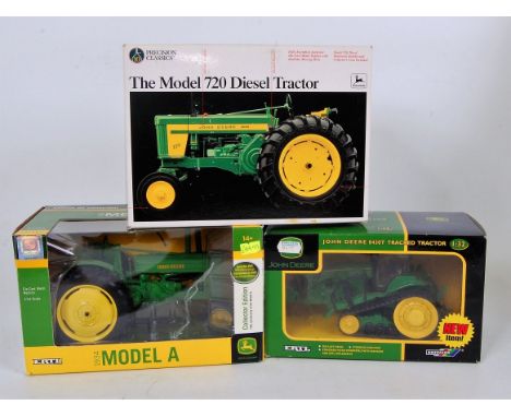 ERTL and Britains Mixed Scale John Deere Tractor Group, to include ERTL Precision Series John Deere 720 Diesel Tractor (VG-BG