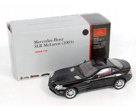 CMC Exclusive Models M-045F 1/18th scale model of a Mercedes Benz SLR Mclaren (2003), finished in black, in the original box 