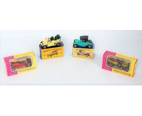 Matchbox Models of Yesteryear Boxed Diecast Gruop, 4 examples, to include Y-16 Spyker Veteran Automobile, Y-14 1911 Maxwell R
