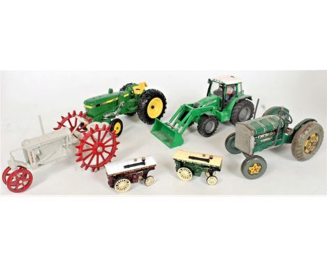 Collection of mixed diecast, resin and tinplate tractor models to include Universal Hobbies, ERTL, Atlas, and others, example