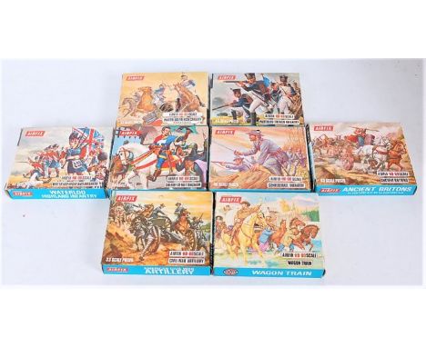 An Airfix H0/00 scale plastic figure group, eight boxed as issued examples to include Waterloo French Cavalry, Waterloo Frenc