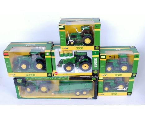 Britains and Siku 1/32nd scale boxed John Deere Diecast group, 6 boxed examples to include Siku 8360R Tractor, Britains 2011 