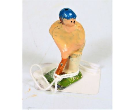 F Kew and Co very rare cricketer, batsman with blue cap, very good if painting original R?