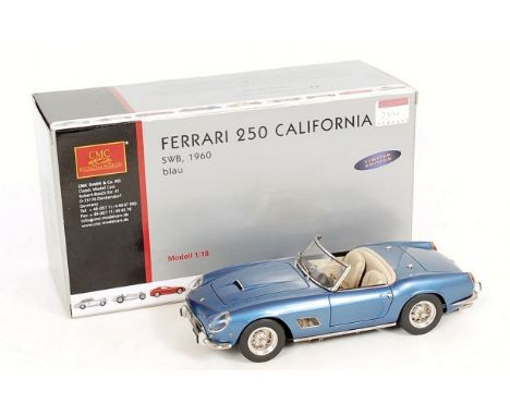 CMC Exclusive Models M-092 1/18th scale model of a Ferrari 250 California SWB 1960, finished in metallic blue, limited editio