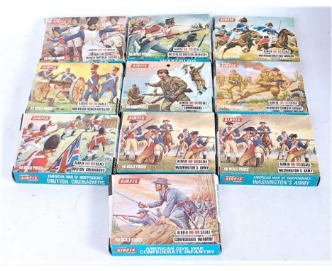 An Airfix H0/00 scale boxed action figure group, ten boxed as issued examples to include Waterloo French Artillery, Infantry 