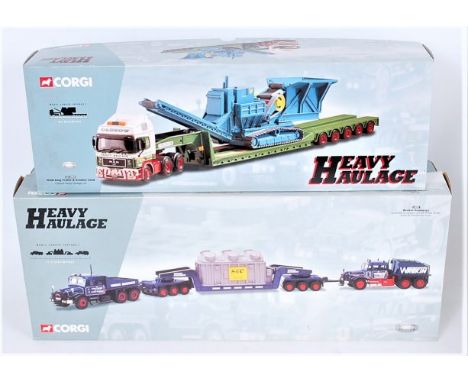 Corgi Heavy Haulage 1/50th scale boxed group, 2 examples, to include No.18007 "Wrekin Roadways" Scammell Contractor x2 with 2