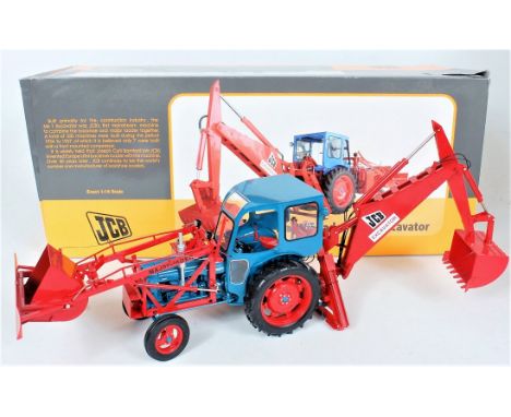 Universal Hobbies 1/16th scale model of a JCB Major Loader MK 1 Excavator, finished in red and blue, model number UH2711, in 