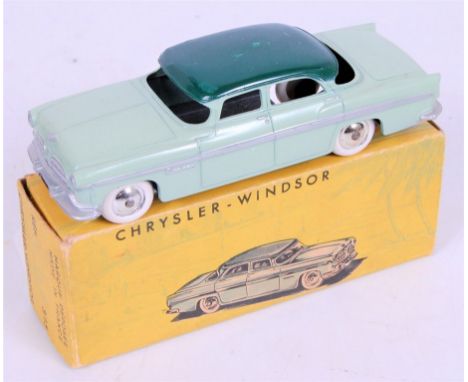 CIJ, No.3/15 Chrysler Windsor, light green body with dark green roof, silver trim, spun convex hubs with white tyres, in the 