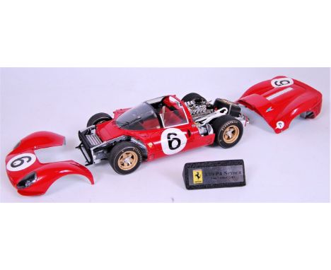 GMP (1/18th scale) No.G1804101 Ferrari 330 P4, red body, racing No.6 "Amon/Stewart" Brands Hatch BOAC 500 1967, in the origin