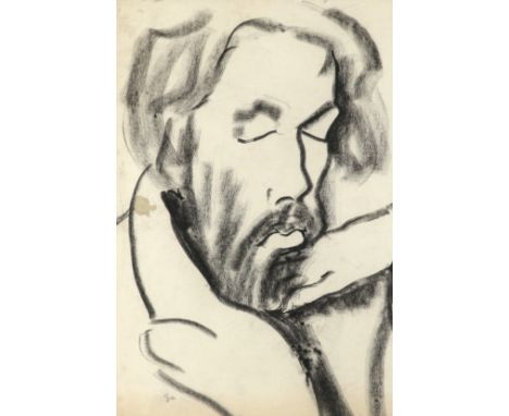 ‡Jean Shepeard (1904-1989) Portrait of Ronald Ossory Dunlop (1894-1973) Signed with initials JS (lower left) Black ink 43.2 x