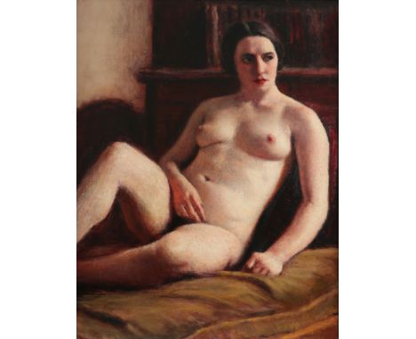 Roderic O'Conor (Irish 1860-1940) Seated Nude (Le modèle assis) Stamped with studio stamp atelier/O CONOR (on the reverse) Oi
