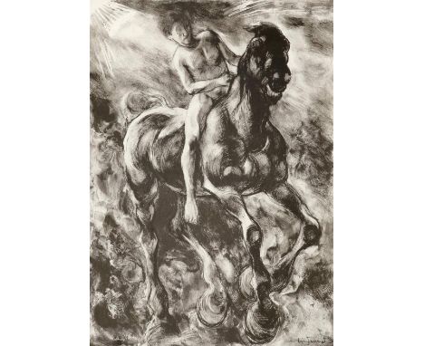 ‡Lin Jammet (1958-2017) Horse and rider Signed, dated and numbered 3/50 Lin Jammet '92 (in pencil to margin), and with Curwen
