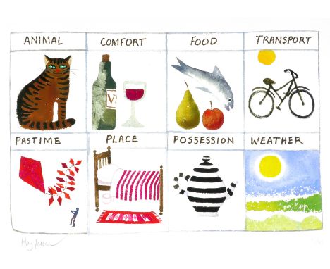 ‡Mary Fedden OBE, RA, RWA (195-2012) What Are You Like Signed and numbered Mary Fedden 27/50 (in pencil to margin) Reproducti