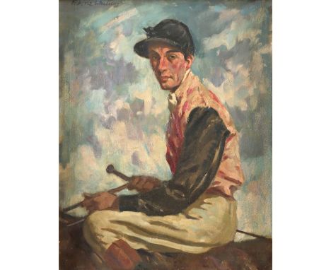 ‡Frederic Whiting RP, RSW, RI (1874-1962)Portrait of a jockey, traditionally identified as Fred Archer (1857-1886)Signed Fred
