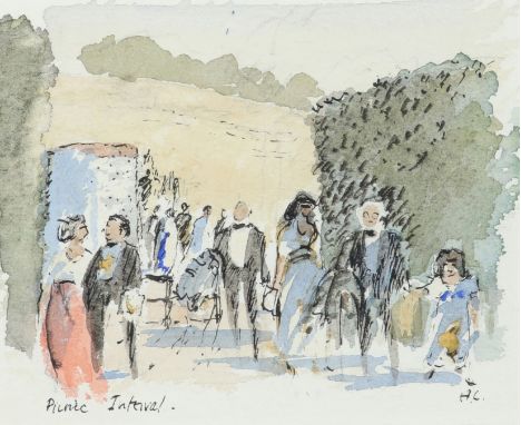 ‡Sir Hugh Casson CH, KKCVO, PRA, RDI (1910-1999) Picnic Interval; Garden Gate, Warham Two, the former signed with initials H.