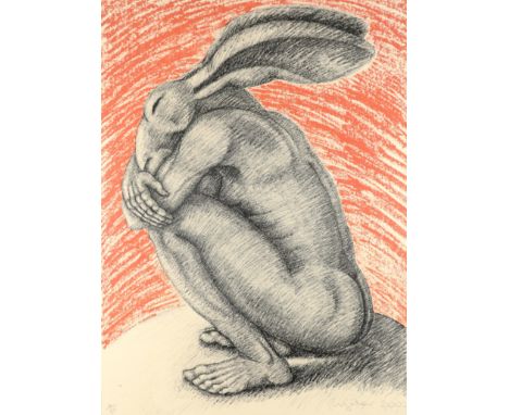 ‡Sophie Ryder (b.1963) Crouching lady-hare Signed, dated and numbered 6/30 Ryder 2002 (in pencil) Lithograph 90 x 66cm (sheet