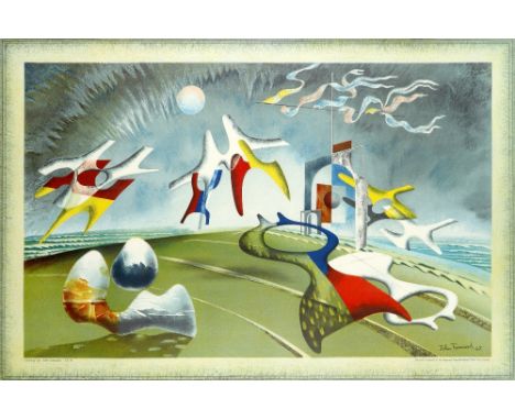‡John Tunnard ARA (1900-1971) Holiday Coloured lithograph, 1974, printed at The Baynard Press for Schools Prints Ltd. 48.6 x 