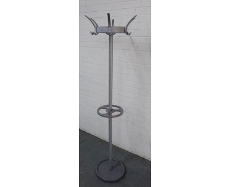 A contemporary metal hat & coat stand, 180cm