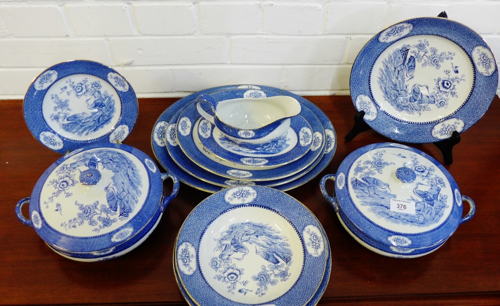 A Newport Pottery Company Ltd of Burslem Yang-Tse blue and white ...