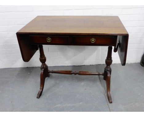 A mahogany sofa table, 74 x 84cm