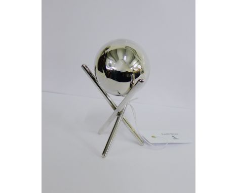 An Edinburgh silver bowling ball trophy, makers marks for William Henry Prout 1971, on tripod silver plated stand, 13cm high 