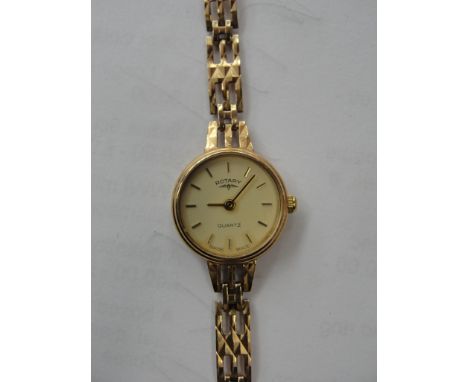 A 9ct Rotary ladies watch with 9ct strap